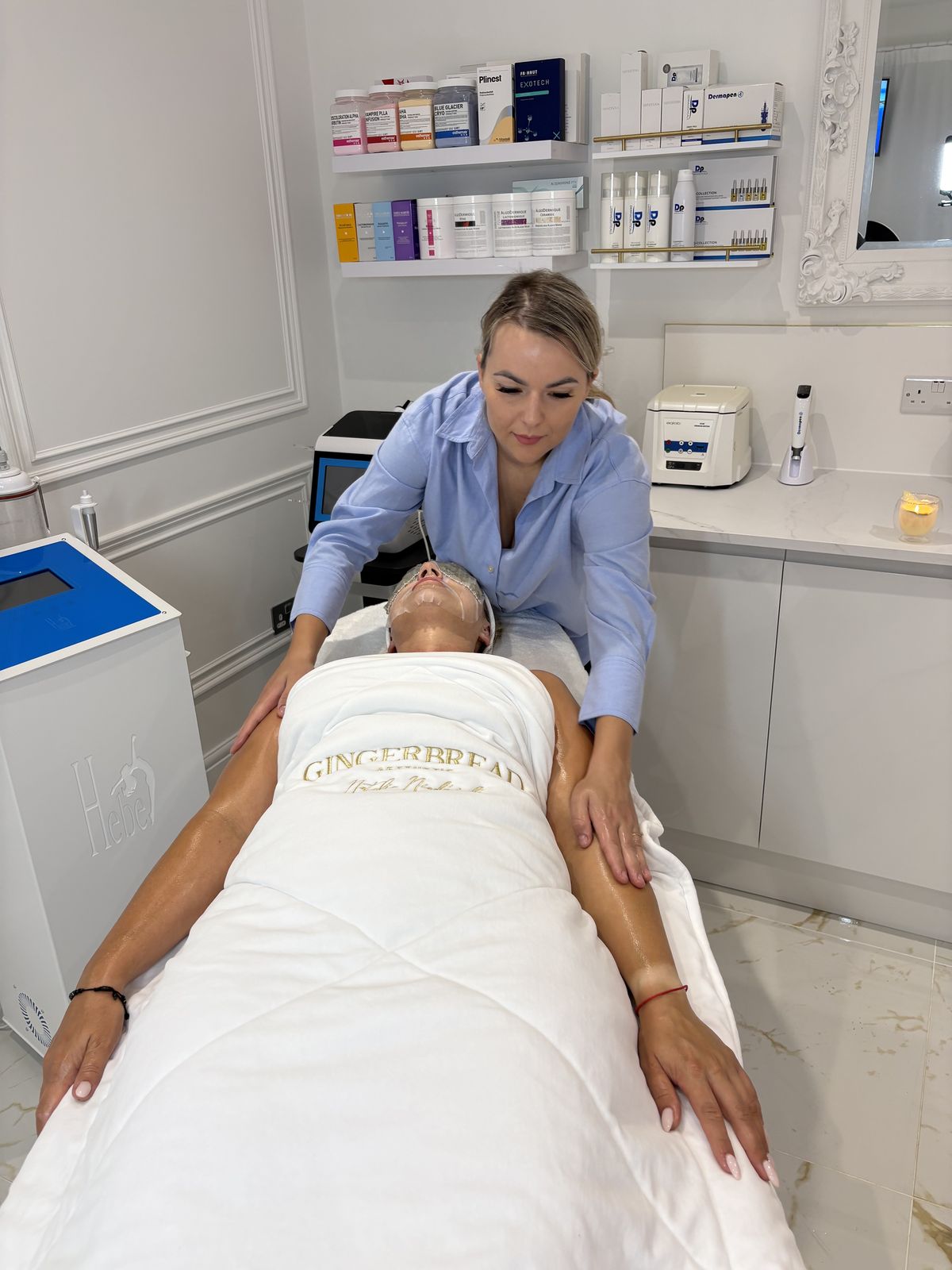 Microneedling treatment being performed at Gingerbread Aesthetic, Towcester