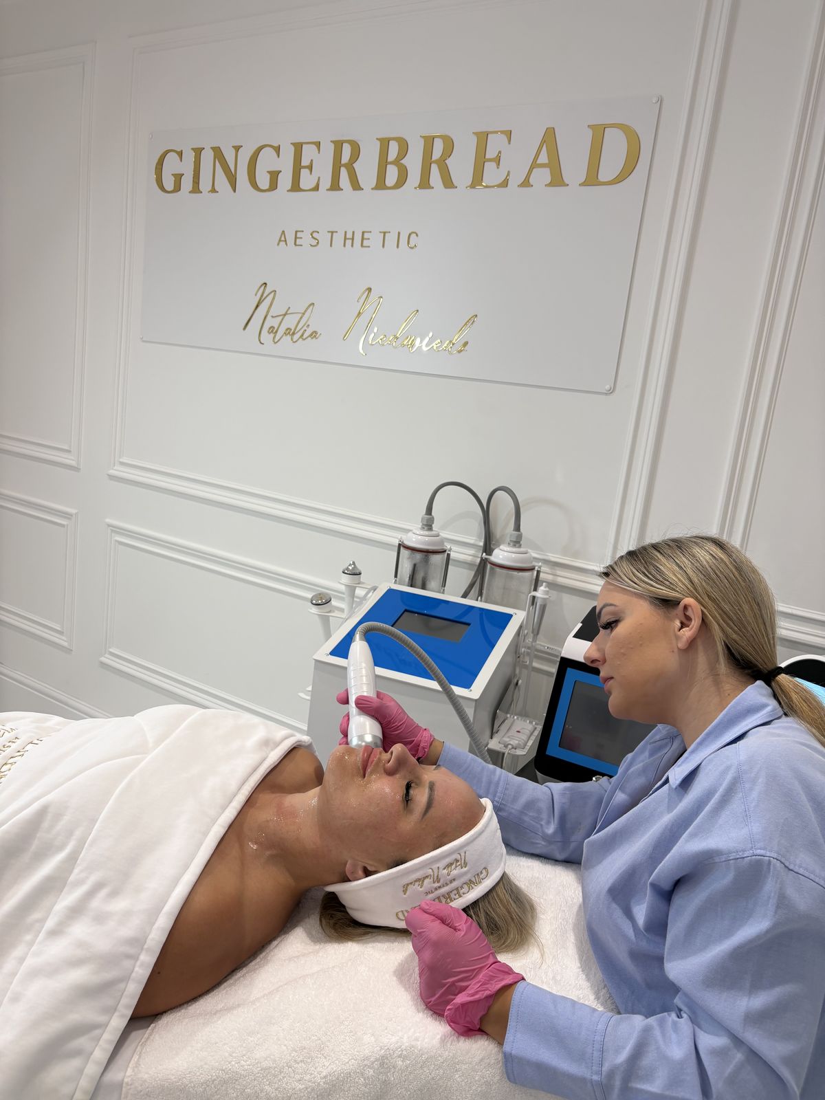 LED and skin therapy device in use at Gingerbread Aesthetic, Towcester